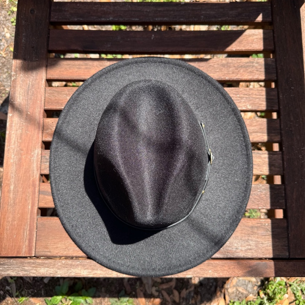 Black Polyester Wool Fedora Adjustable One Size F… - image 6